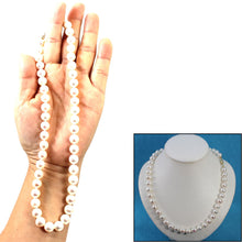 Load image into Gallery viewer, White Freshwater Pearl Hand-Knotted Necklace with 14K Yellow Gold Clasp (18&quot;)