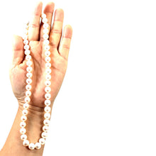 Load image into Gallery viewer, White Freshwater Pearl Hand-Knotted Necklace with 14K Yellow Gold Clasp (18&quot;)