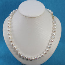 Load image into Gallery viewer, White Freshwater Pearl Hand-Knotted Necklace with 14K Yellow Gold Clasp (18&quot;)