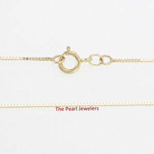 14k Yellow Gold 0.6mm Classic Box Chain Necklace (16” or 18”)