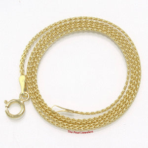 14k Yellow Gold 1.2mm Flat Wheat Chain Necklace (16” or 18”)