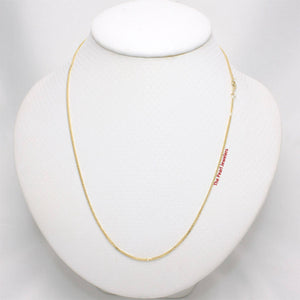 14k Yellow Gold 1.3mm Square Wheat Chain Necklace (16” or 18”)