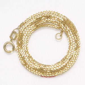 14k Yellow Gold 1.3mm Square Wheat Chain Necklace (16” or 18”)