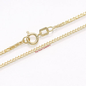14k Yellow Gold 1.3mm Square Wheat Chain Necklace (16” or 18”)