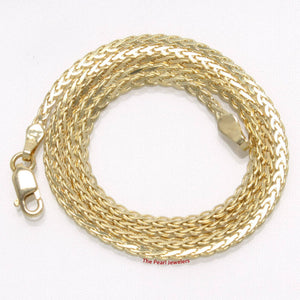 14k Yellow Gold 1.9mm Flat Wheat Chain Necklace (16” or 18”)