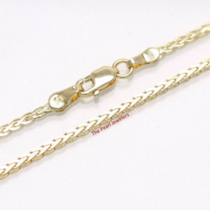 14k Yellow Gold 1.9mm Flat Wheat Chain Necklace (16” or 18”)