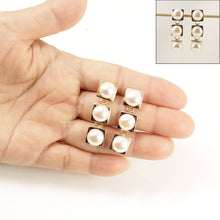 Load image into Gallery viewer, 14K Yellow Gold White Pearl Dangle Earrings (Triple 9–10mm)