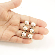 Load image into Gallery viewer, 14K Yellow Gold White Pearl Dangle Earrings (Triple 9–10mm)