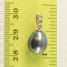 Load image into Gallery viewer, 14k Yellow Gold Baroque Black Tahitian Pearl &amp; Diamond Pendant