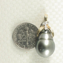 Load image into Gallery viewer, 14k Yellow Gold Baroque Tahitian Pearl &amp; Diamond Pendant