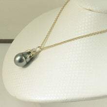 Load image into Gallery viewer, 14k Yellow Gold Baroque Tahitian Pearl &amp; Diamond Pendant