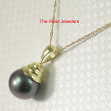 Load image into Gallery viewer, 14k Yellow Gold Bell-Bale Black Tahitian Pearl Pendant
