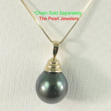 Load image into Gallery viewer, 14k Yellow Gold Bell-Style Black Tahitian Pearl Pendant