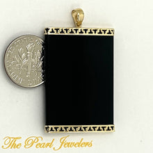 Load image into Gallery viewer, 14k Yellow Gold Large Black Onyx Board Pendant