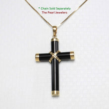 Load image into Gallery viewer, 14k Yellow Gold Black Onyx Cross Pendant