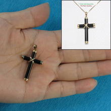 Load image into Gallery viewer, 14k Yellow Gold Black Onyx Cross Pendant