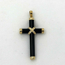 Load image into Gallery viewer, 14k Yellow Gold Black Onyx Cross Pendant