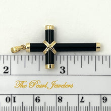 Load image into Gallery viewer, 14k Yellow Gold Black Onyx Cross Pendant