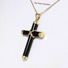 Load image into Gallery viewer, 14k Yellow Gold Black Onyx Cross Pendant