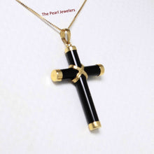 Load image into Gallery viewer, 14k Yellow Gold Black Onyx Cross Pendant