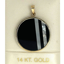 Load image into Gallery viewer, 14k Yellow Gold Black Onyx &amp; Mother of Pearl Pendant