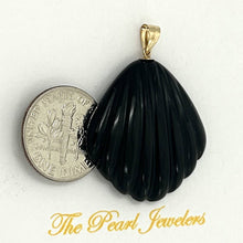 Load image into Gallery viewer, 14k Solid Yellow Gold Black Onyx Shell Pendant Necklace