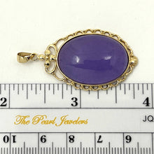 Load image into Gallery viewer, 14k Yellow Gold Cabochon Cut Lavender Jade Pendant Necklace
