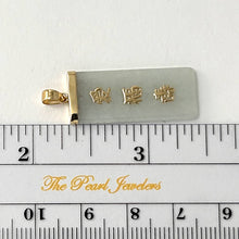 Load image into Gallery viewer, 14k Yellow Gold Celadon Green Jade Good Fortune Pendant