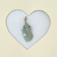 Load image into Gallery viewer, 14k Yellow Gold Bale Hand-Carved Goldfish Natural Jadeite Pendant Necklace