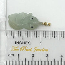 Load image into Gallery viewer, 14k Yellow Gold Bale Hand-Carved Goldfish Natural Jadeite Pendant Necklace