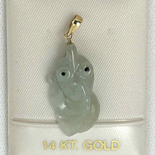 Load image into Gallery viewer, 14k Yellow Gold Bale Hand-Carved Goldfish Natural Jadeite Pendant Necklace