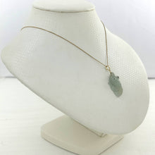 Load image into Gallery viewer, 14k Yellow Gold Bale Hand-Carved Goldfish Natural Jadeite Pendant Necklace