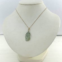 Load image into Gallery viewer, 14k Yellow Gold Bale Hand-Carved Goldfish Natural Jadeite Pendant Necklace
