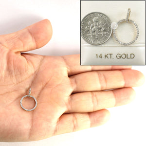 14k Yellow Gold Circle 46 Diamond Pendant