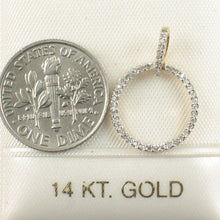 Load image into Gallery viewer, 14k Yellow Gold Circle 46 Diamond Pendant