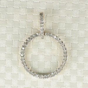 14k Yellow Gold Circle 46 Diamond Pendant