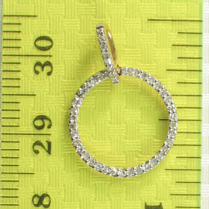 14k Yellow Gold Circle 46 Diamond Pendant