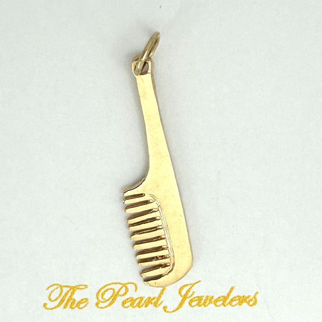 14k Yellow Gold Comb Charm Pendant