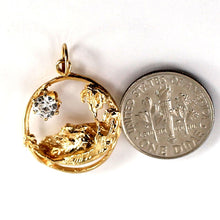 Load image into Gallery viewer, 14k Yellow Gold Hawaiian Circle Cubic Zirconia Pendant