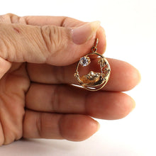 Load image into Gallery viewer, 14k Yellow Gold Hawaiian Circle Cubic Zirconia Pendant
