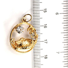 Load image into Gallery viewer, 14k Yellow Gold Hawaiian Circle Cubic Zirconia Pendant