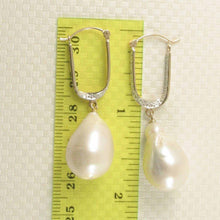 Load image into Gallery viewer, 14K Yellow Gold Diamond Baroque Pearl Dangle Earrings