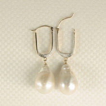 Load image into Gallery viewer, 14K Yellow Gold Diamond Baroque Pearl Dangle Earrings
