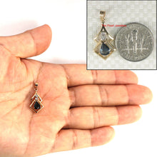 Load image into Gallery viewer, 14k Yellow Gold Diamond &amp; Pear Cut Natural Blue Sapphire Pendant