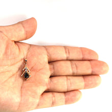 Load image into Gallery viewer, 14k Yellow Gold Diamond &amp; Pear Cut Natural Blue Sapphire Pendant
