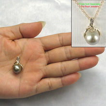 Load image into Gallery viewer, 14k Yellow Gold &amp; Diamond Silver-Tone Tahitian Pearl Pendant