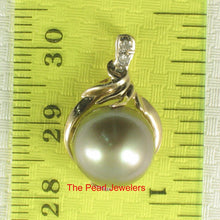 Load image into Gallery viewer, 14k Yellow Gold &amp; Diamond Silver-Tone Tahitian Pearl Pendant