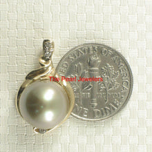 Load image into Gallery viewer, 14k Yellow Gold &amp; Diamond Silver-Tone Tahitian Pearl Pendant