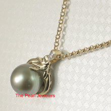 Load image into Gallery viewer, 14k Yellow Gold &amp; Diamond Silver-Tone Tahitian Pearl Pendant