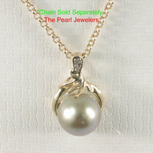 Load image into Gallery viewer, 14k Yellow Gold &amp; Diamond Silver-Tone Tahitian Pearl Pendant